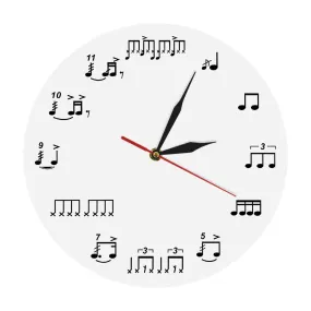 Sheet Music Notes Wall Art Music Room Wall Decor Wall Clock Piano Treble Staff Decorative Art Clocks Musician Gift For Teachers