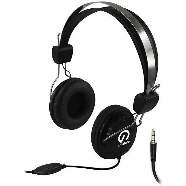 Shintaro Sh105Mc Stereo Headset With Inline Microphone Black