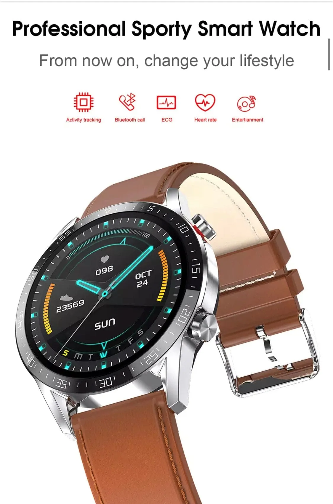 Smartoby L13 High End Smart Watch Silver-- Extra Straps Availible