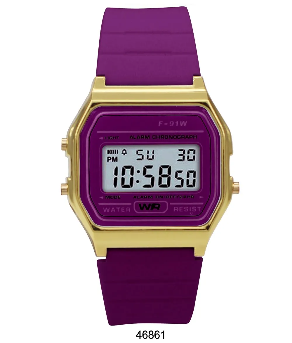 Sporty Purple Silicon Digital Watch