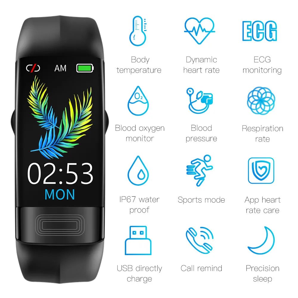 Temperature monitoring smart bracelet W12P118PLUS