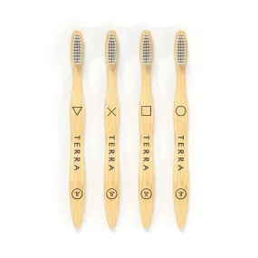 TERRA BAMBOO TOOTHBRUSH ADULT PACK OF 4 SOFT ( BLACK )