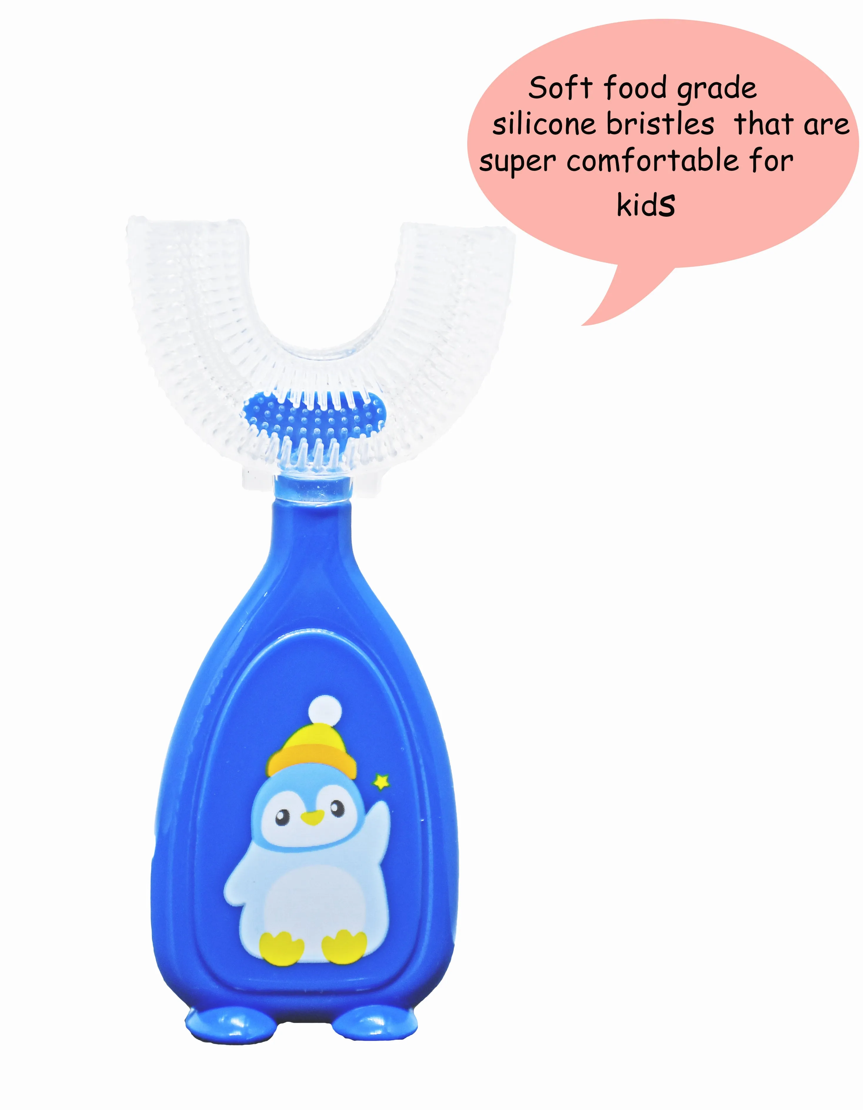 THE LITTLE LOOKERS 360° U-Shaped Baby Toothbrush with Food Grade Silicone Head | 100% BPA Free, Soft Bristles & Easy Grip for Babies & Kids (Pack of 2 )