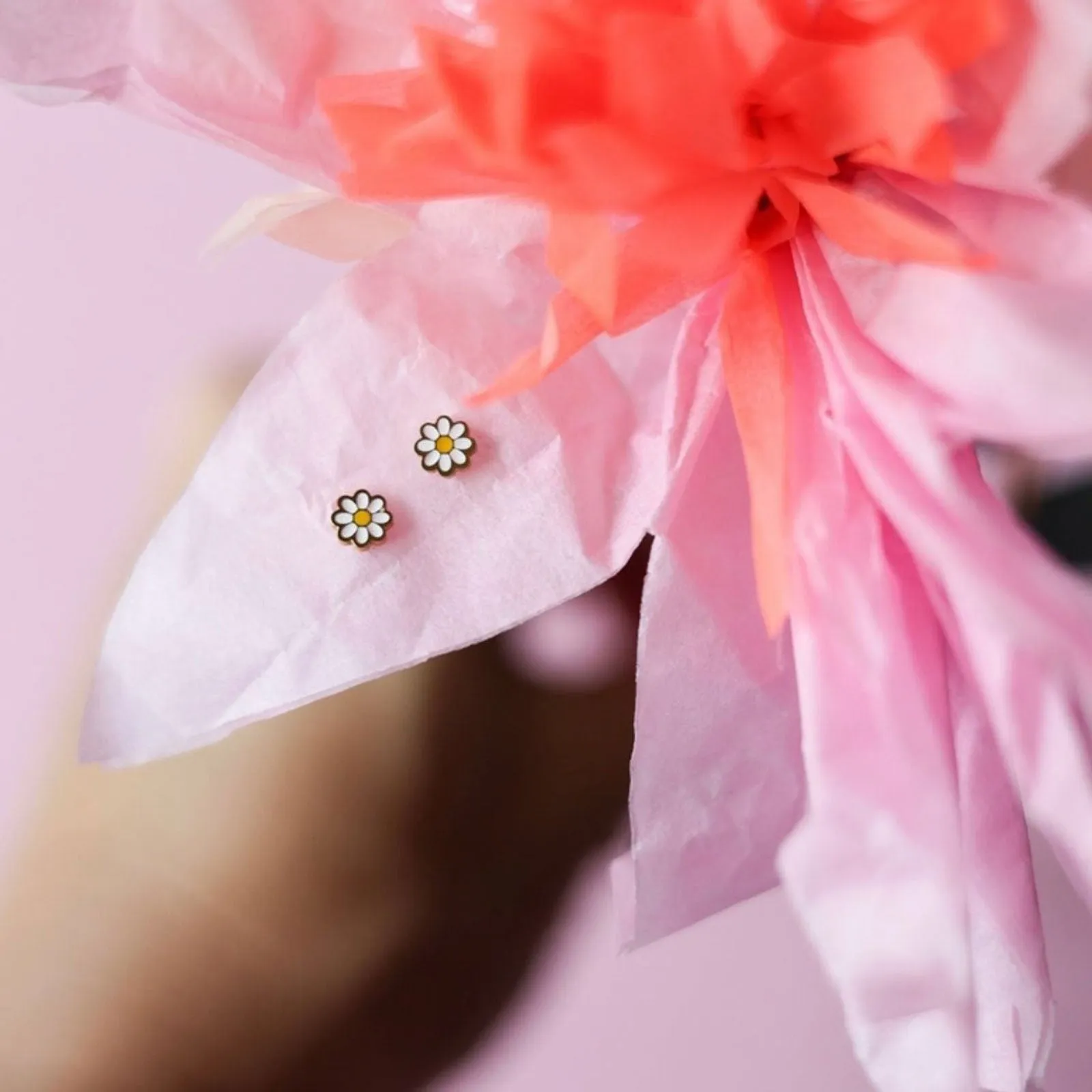 Tiny Daisies Screw Back Child Earrings