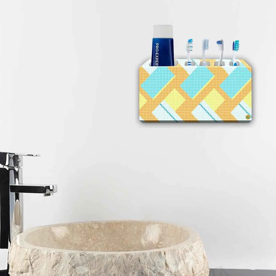 Toothbrush Holder Wall Mounted -Fabric with Dark Shade