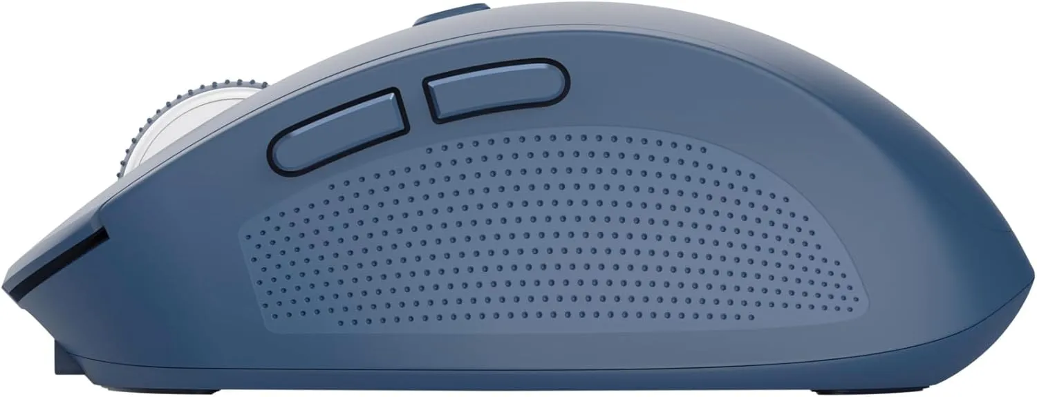 Trust Ozaa Silent Wireless Mouse - Bluetooth & 2.4GHz, Multi-Device, Eco-Friendly, Rechargeable, for Windows, Mac, Android, Laptop & PC - Blue