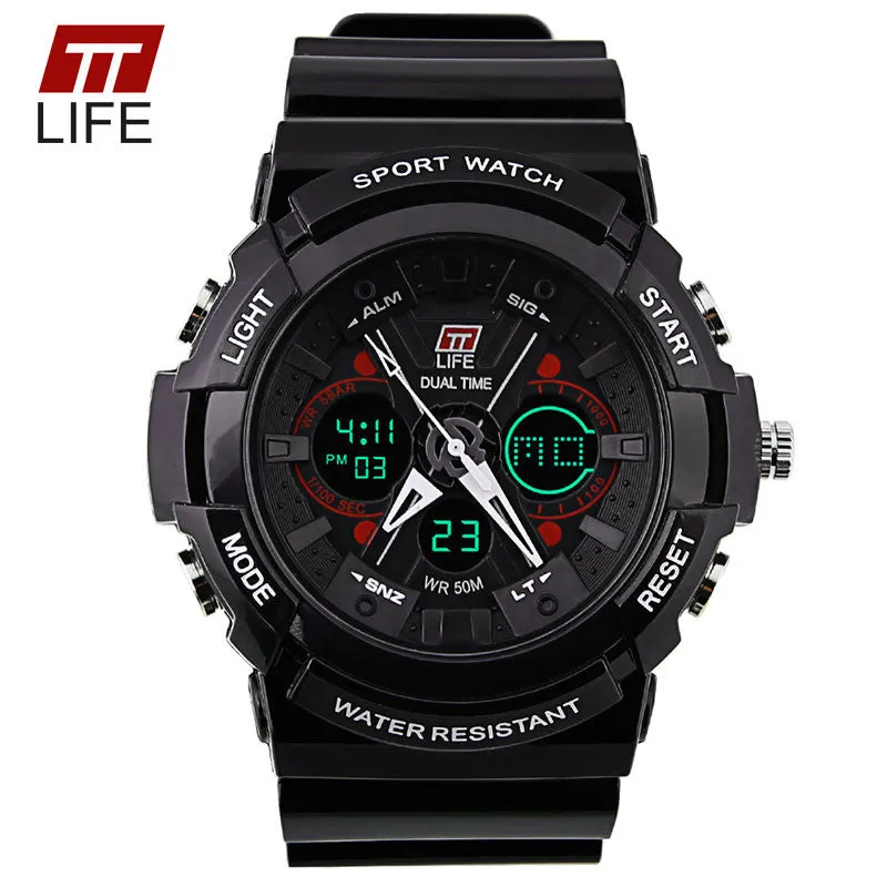 TTLIFE Watch Men Waterproof 50m LED Sport Running Watch Luxury Brand Male Outdoor Digital Army Military Wrist Watch TS01