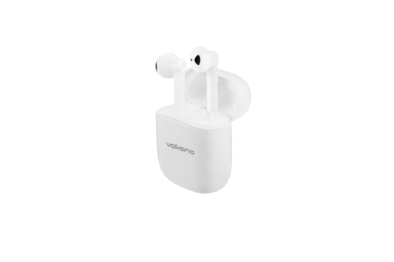 Volkano Buds X 2.0 Series TWS Earphones   Charging Case - White