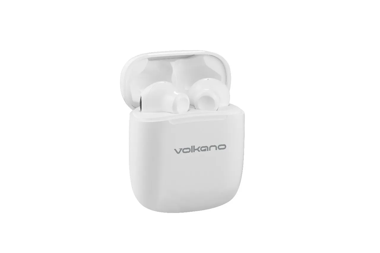 Volkano Buds X 2.0 Series TWS Earphones   Charging Case - White