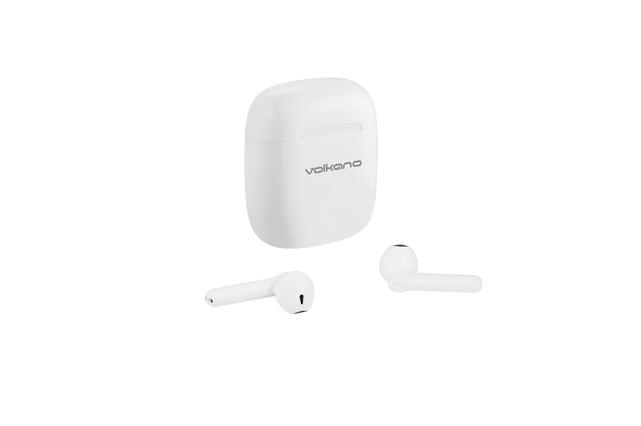 Volkano Buds X 2.0 Series TWS Earphones   Charging Case - White