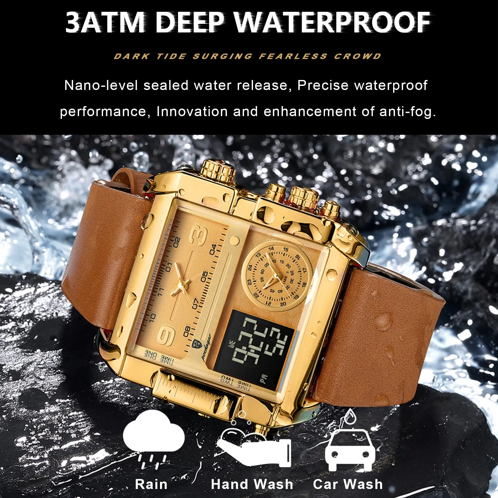 Waterproof Glow Digital Quartz Watch Perfect Gift for Men