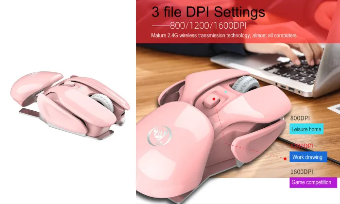 Wireless Mouse 2.4G - Pink