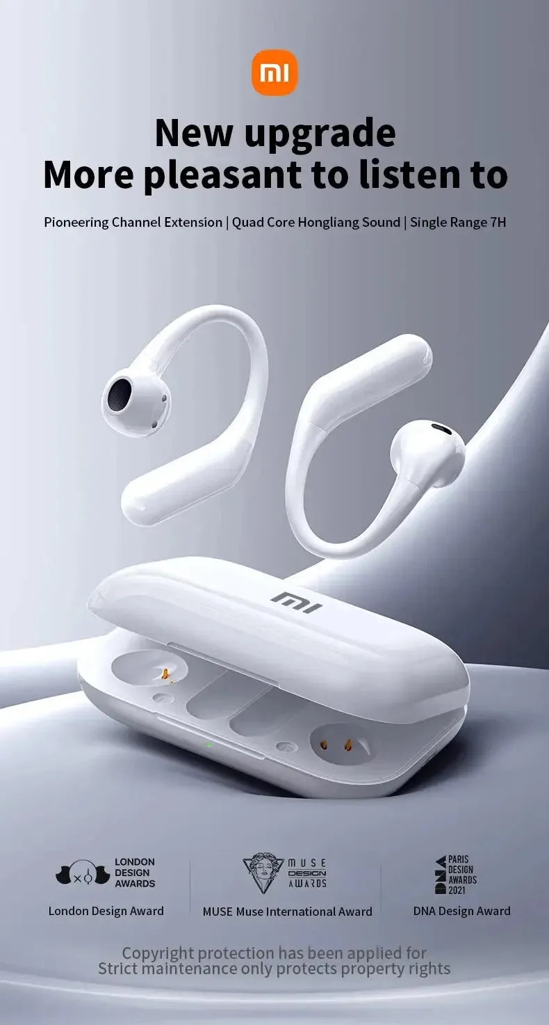 XIAOMI Air 6 Ear Hook Headphone Open Ear Wireless Headset TWS Bluetooth Earbuds For Sports Running HIFI Sound Earphone With Mic