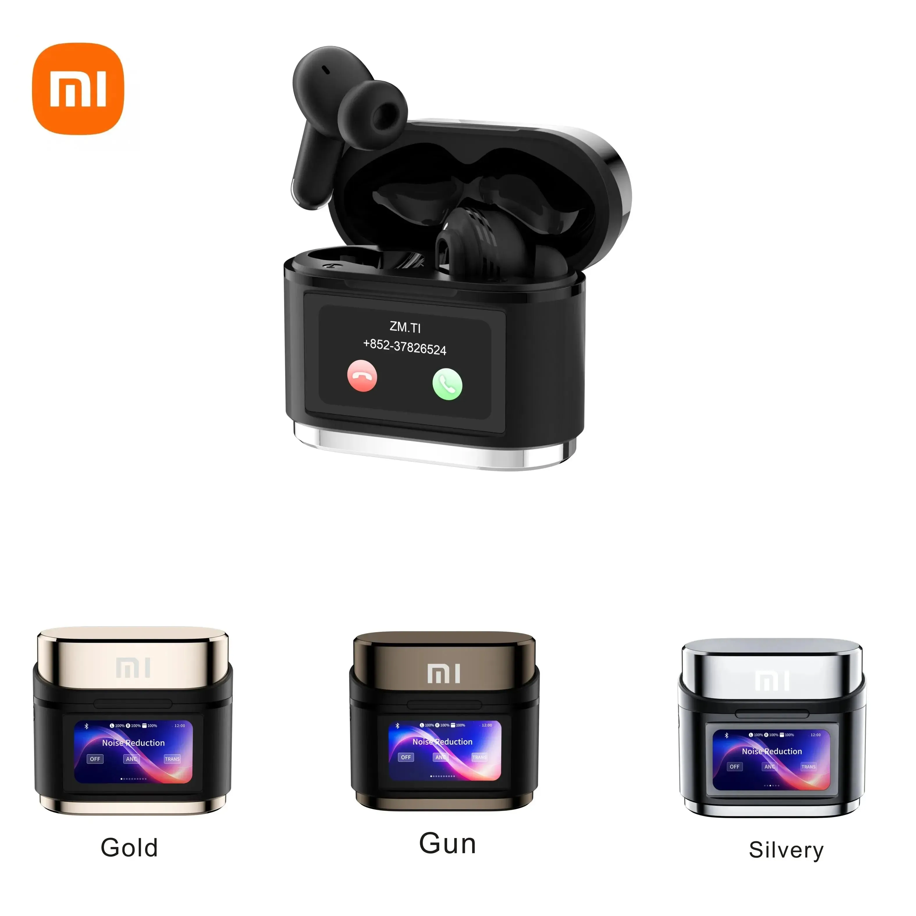 Xiaomi BD2 Wireless Earphones ANC ENC Headphones LCD Digital Display Screen Sports Headset Microphone Hi-Fi Stereo Sound Earbuds