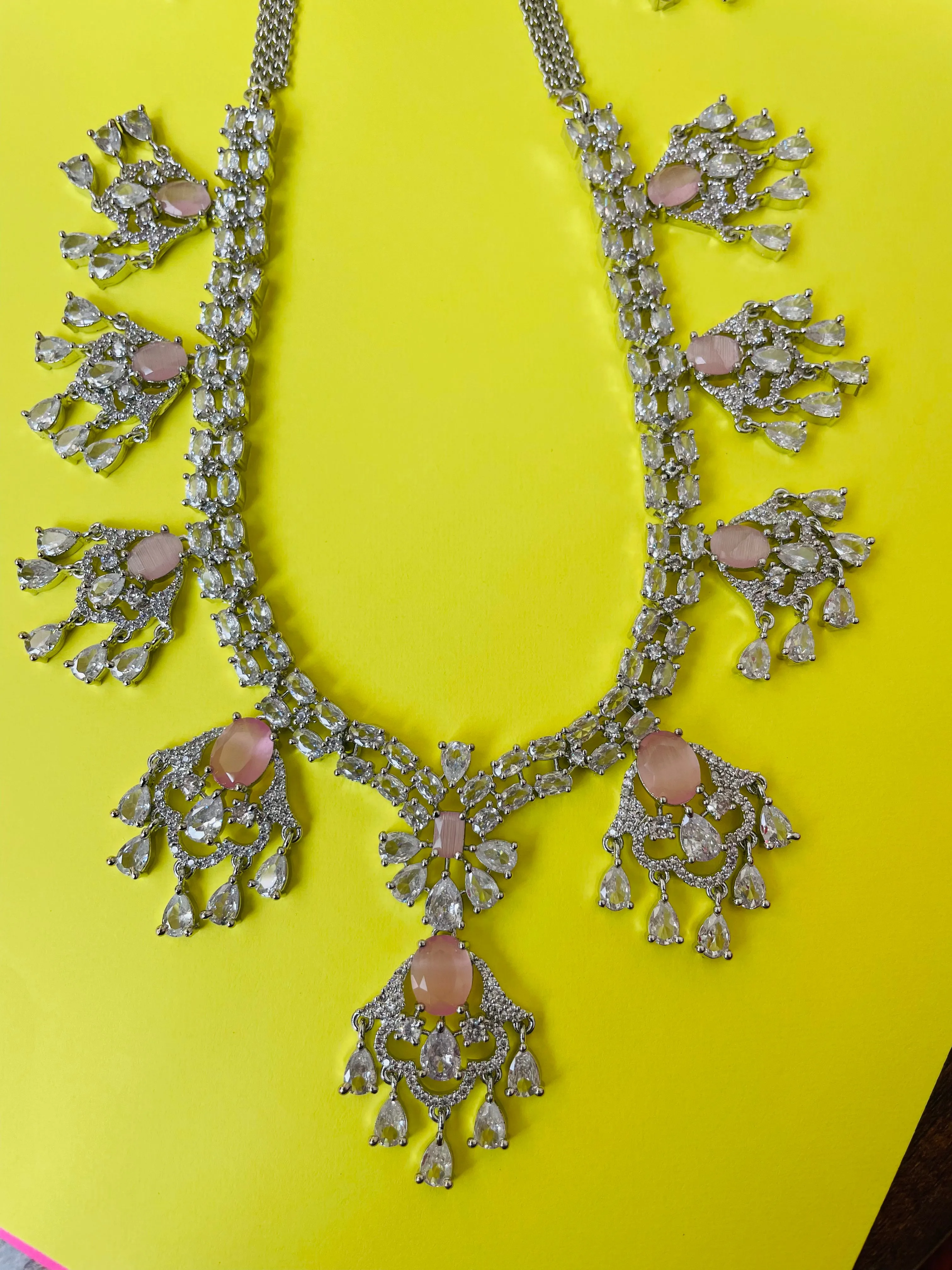 ZIRCONIA BRIDAL NECKLACE-Elegance40